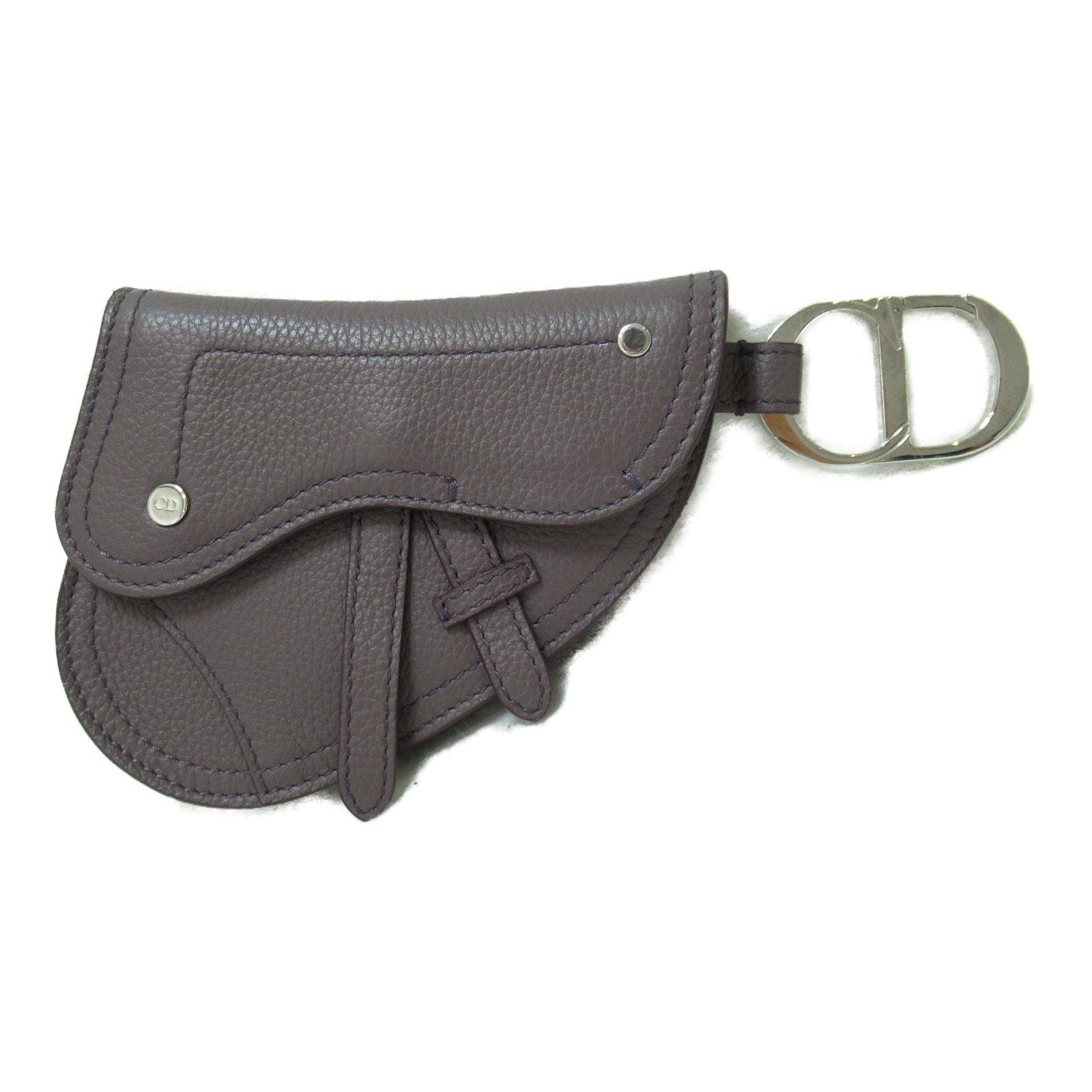Dior Saddle Pouch Accessory Pouch Leather Purple